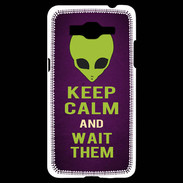 Coque Samsung Grand Prime 4G Keep Calm and Wait Alien Violet