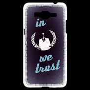 Coque Samsung Grand Prime 4G In anonymous We trust bleu ZG