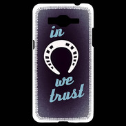Coque Samsung Grand Prime 4G In Luck We trust Bleu ZG