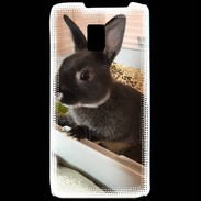 Coque LG P990 Lapin nair noir et gris 75
