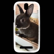 Coque HTC One SV Lapin nair noir et gris 75