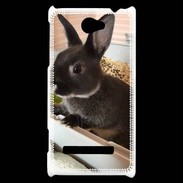 Coque HTC Windows Phone 8S Lapin nair noir et gris 75