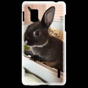 Coque LG Optimus G Lapin nair noir et gris 75