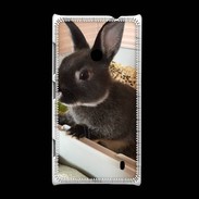 Coque Nokia Lumia 520 Lapin nair noir et gris 75