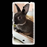 Coque Nokia Lumia 1320 Lapin nair noir et gris 75