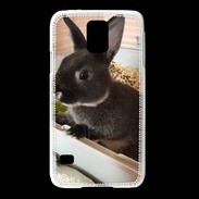 Coque Samsung Galaxy S5 Lapin nair noir et gris 75