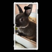 Coque Sony Xperia M2 Lapin nair noir et gris 75