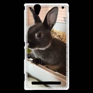 Coque Sony Xperia T2 Ultra Lapin nair noir et gris 75