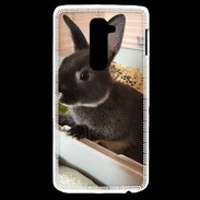 Coque LG G2 Lapin nair noir et gris 75