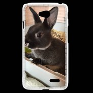 Coque LG L70 Lapin nair noir et gris 75