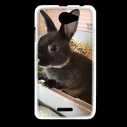 Coque HTC Desire 516 Lapin nair noir et gris 75