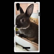 Coque Sony Xperia T3 Lapin nair noir et gris 75
