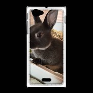 Coque Sony Xpéria J Lapin nair noir et gris 75