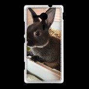 Coque Sony Xpéria SP Lapin nair noir et gris 75