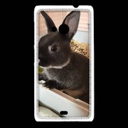 Coque Nokia Lumia 535 Lapin nair noir et gris 75