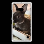 Coque Nokia Lumia 735 Lapin nair noir et gris 75