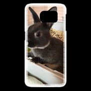 Coque Samsung Galaxy S6 edge Lapin nair noir et gris 75