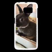 Coque Samsung Galaxy S6 Lapin nair noir et gris 75