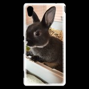 Coque Sony Xperia M4 Aqua Lapin nair noir et gris 75