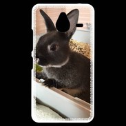 Coque Personnalisée Nokia Lumia 640XL LTE Lapin nair noir et gris 75