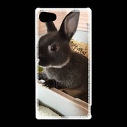 Coque Sony Xperia Z5 Compact Lapin nair noir et gris 75