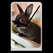 Pendule de bureau Lapin nair noir et gris 75