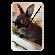Grande pendule murale Lapin nair noir et gris 75