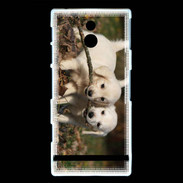 Coque Sony Xperia P Duo de chiot golden retriever