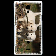 Coque Sony Xperia T Duo de chiot golden retriever