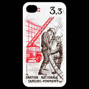 Coque iPhone 4 / iPhone 4S Timbre Sapeurs pompiers