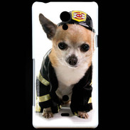 Coque Sony Xperia T Chihuahua pompiers