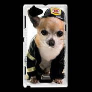 Coque Sony Xperia L Chihuahua pompiers