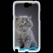 Coque Samsung Galaxy Note 2 Chaton sur tapis bleu