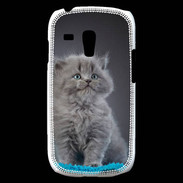 Coque Samsung Galaxy S3 Mini Chaton sur tapis bleu
