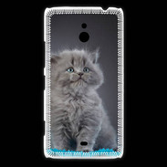 Coque Nokia Lumia 1320 Chaton sur tapis bleu