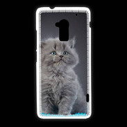 Coque HTC One Max Chaton sur tapis bleu