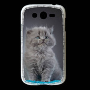 Coque Samsung Galaxy Grand Chaton sur tapis bleu