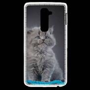 Coque LG G2 Chaton sur tapis bleu