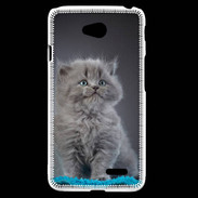Coque LG L70 Chaton sur tapis bleu