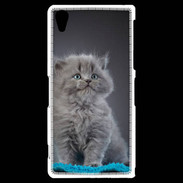 Coque Sony Xperia Z2 Chaton sur tapis bleu