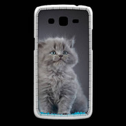 Coque Samsung Core Plus Chaton sur tapis bleu