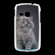 Coque Samsung Galaxy Young Chaton sur tapis bleu