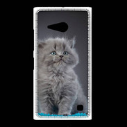 Coque Nokia Lumia 735 Chaton sur tapis bleu