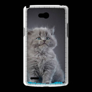 Coque LG L80 Chaton sur tapis bleu