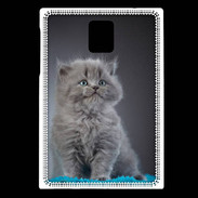 Coque Blackberry Passport Chaton sur tapis bleu