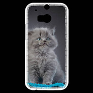 Coque HTC One M8s Chaton sur tapis bleu