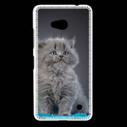 Coque Nokia Lumia 640 LTE Chaton sur tapis bleu