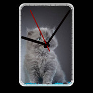 Grande pendule murale Chaton sur tapis bleu