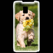 Coque LG P990 Chiot Golden red river