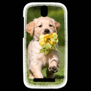 Coque HTC One SV Chiot Golden red river